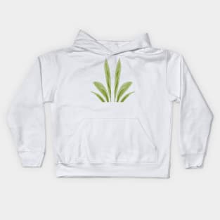 Green watercolor leaves art design Kids Hoodie